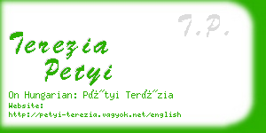 terezia petyi business card